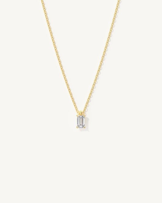 Linea Emerald Diamond Pendant Necklace